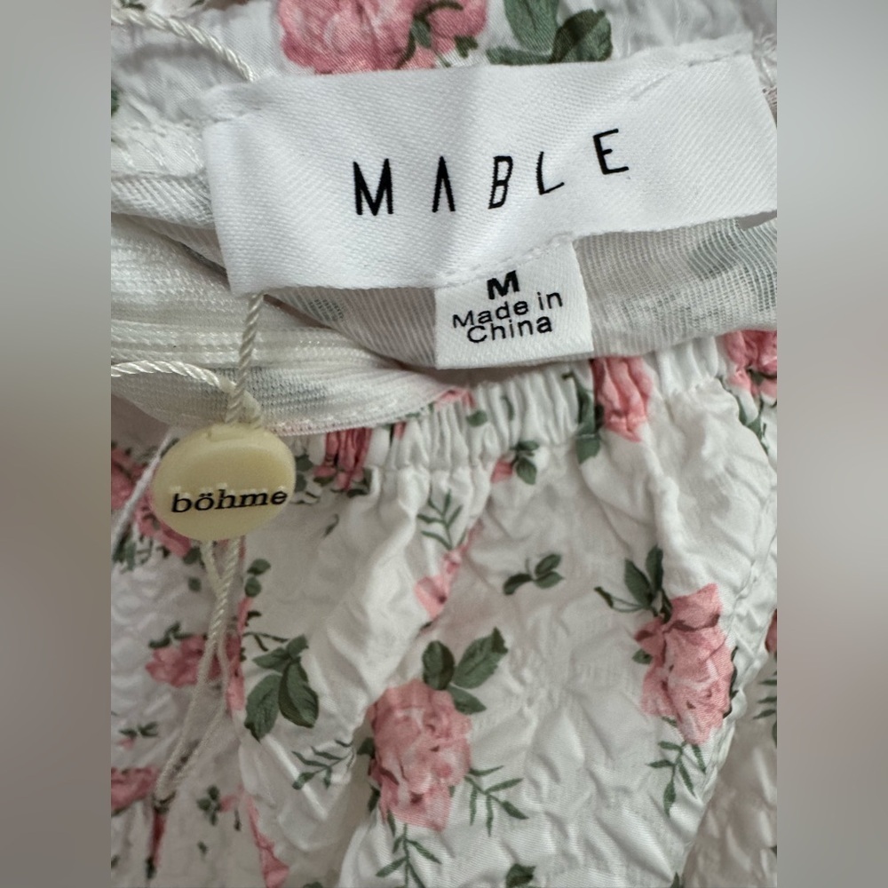 Mable x Böhme Floral Puff Sleeve Babydoll Dress – Size M - Picture 6 of 11